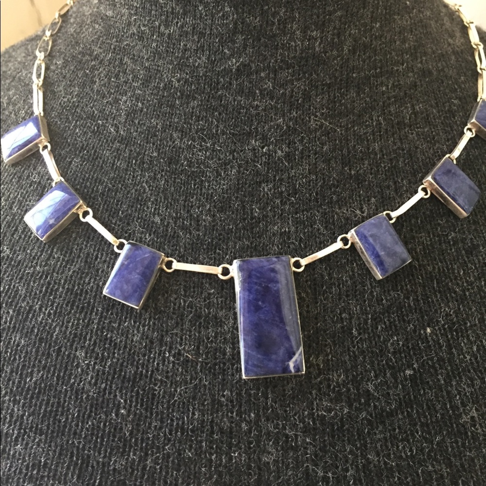 Lapis stone necklace with earrings to match!